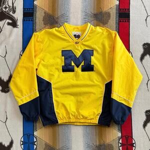 Vintage University Of Michigan Wolverines Pullover Windbreaker Size Large